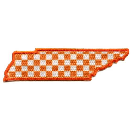 Tennessee Checkered State Patch Orange Place Support Embroidered Iron On von Patch Collection