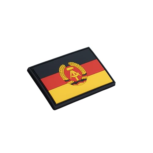 Patch Force - DDR Flagge Rubber Patch (farbig) 8 x 5 cm - Als Abzeichen für Uniformen, Schutzweste, Einsatztasche, Jacke oder Rucksack - Für Bundeswehr, Polizei und Militär von Patch Force