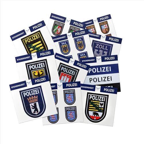 Patch Force - Sticker Polizei - Aufkleber der Polizei Berlin - Für Kinder, Polizisten und Sammler zum Aufkleben auf Fahrrad, Bobby Car, Schultüte, Auto, Trinkflasche, Klemmbrett von Patch Force
