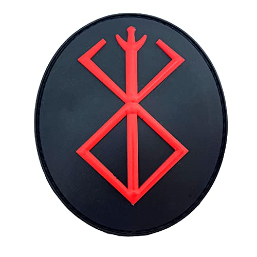 Berserker Marke des Opfers Oval Rüstung Viking Wikingers Airsoft PVC Klett Emblem Abzeichen Patch (Rot) von Patch Nation
