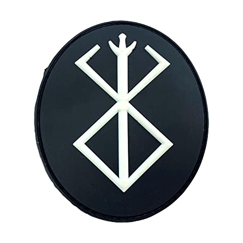 Berserker Marke des Opfers Oval Rüstung Viking Wikingers Airsoft PVC Klett Emblem Abzeichen Patch (Schwarz Leuchten im Dunkeln) von Patch Nation