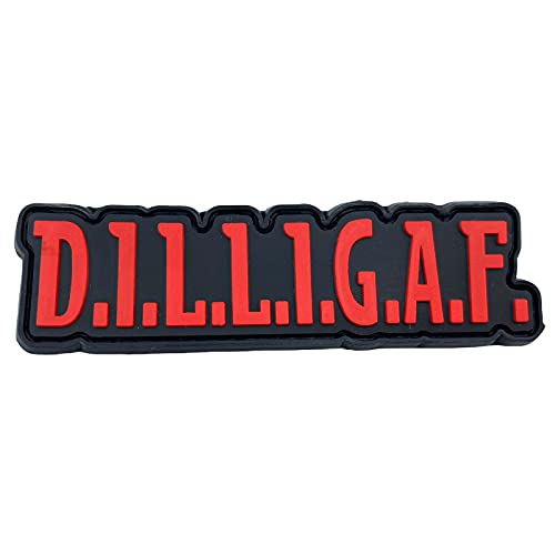 D.I.L.L.I.G.A.F Biker Airsoft PVC Klett Emblem Morale Patch (Rot) von Patch Nation