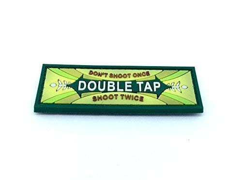 Double Tap Gummi Grun PVC Airsoft Paintball Klettverschluss-Flecken Klett von Patch Nation
