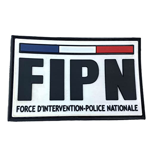 FIPN Nationale Polizei-Eingreiftruppe Airsoft Klettverschluss PVC Morale Patch (Weiß) von Patch Nation