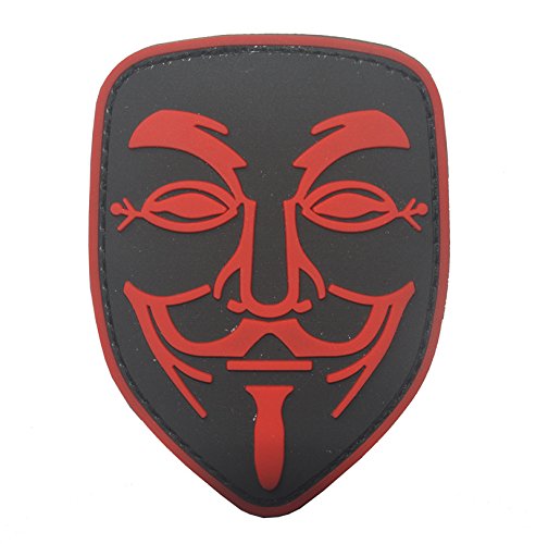 Guy Fawkes Anonymous Vendetta Airsoft Paintball PVC Morale Patch, rot, 80mm x 60mm Guy Fawkes Anonymous Vendetta Airsoft Paintball PVC Morale Patch, rot, 80mm x 60mm von Patch Nation