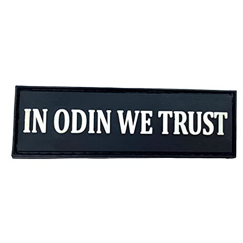 In Odin We Trust Airsoft PVC Klett Emblem Morale Patch (Schwarz Leuchten im Dunkeln) von Patch Nation