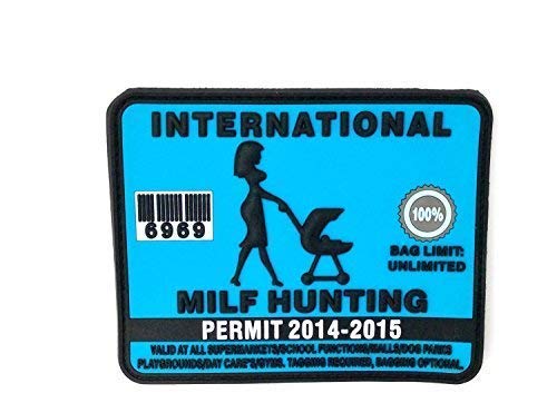 International MILF Hunting Permit PVC Großes Airsoft Abzeichen Klett Patch von Patch Nation