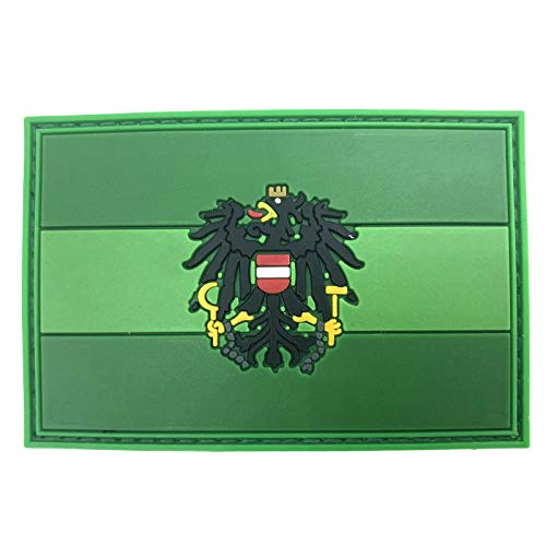Österreich Österreicher Kamm Grün Gedämpft Flagge PVC Klett Emblem Abzeichen Patch von Patch Nation