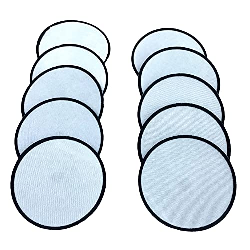 Patch Nation 10 Stück Aufnäher mit Haken auf der Rückseite für Sublimationsdruck Runden Klett Blanko, für DIY-Aufnäher von Patch Nation