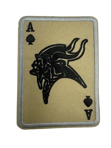 Patch Nation Ace of Spades Playing Card Iron on Sew On Embroidered Biker Patch (Wikinger Brown) von Patch Nation