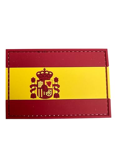 Patch Nation Aufnäher mit spanischer Flagge, für Airsoft, Paintball, PVC, Rot Patch Nation Aufnäher mit spanischer Flagge, für Airsoft, Paintball, PVC, Rot von Patch Nation