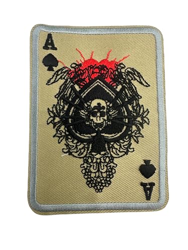 Patch Nation Bestickter Biker-Aufnäher "Ace of Spades Spielkarte", zum Aufbügeln oder Aufnähen (Totenkopf) von Patch Nation