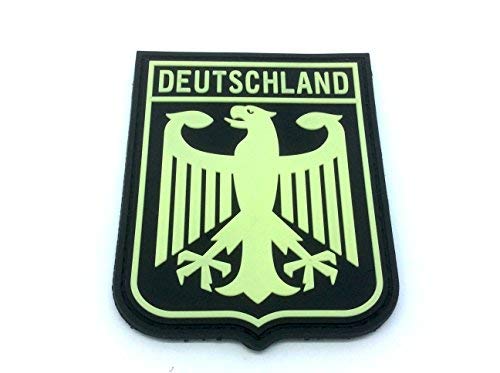 Patch Nation Deutschland Königlichem Wappen Bundesadler Leuchten im Dunkeln-Flaggen PVC Klett Emblem Abzeichen von Patch Nation