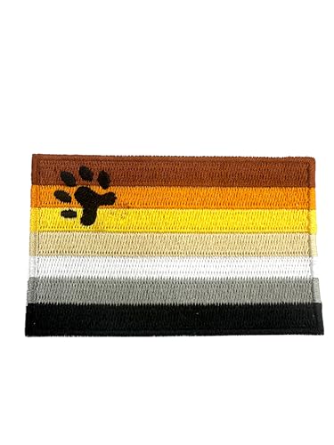 Patch Nation Gay Pride LBGTQ+ Flagge zum Aufbügeln oder Aufnähen, bestickter Aufnäher (Bär Pride) von Patch Nation