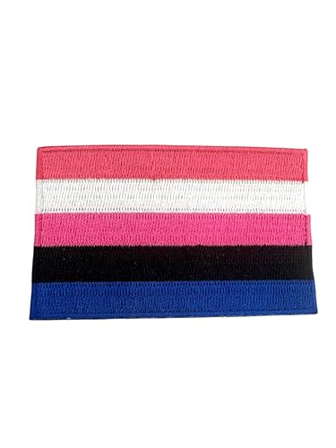 Patch Nation Gay Pride LBGTQ+ Flagge zum Aufbügeln oder Aufnähen, bestickter Aufnäher (Genderfluid) von Patch Nation