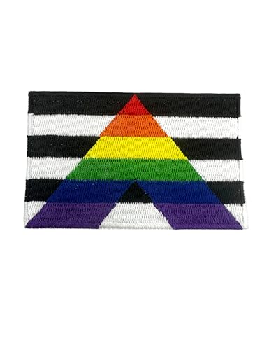 Patch Nation Gay Pride LBGTQ+ Flagge zum Aufbügeln oder Aufnähen, bestickter Aufnäher (Straight Allies) von Patch Nation