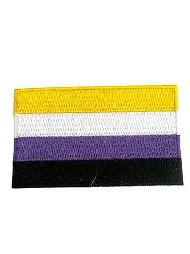 Patch Nation Gay Pride LBGTQ+ Flagge zum Aufbügeln oder Aufnähen, bestickter Aufnäher (nicht binär) von Patch Nation