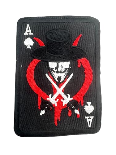 Patch Nation Pik-Ass Spielkarte zum Aufbügeln oder Aufnähen, bestickter Biker-Aufnäher (Anonym) von Patch Nation