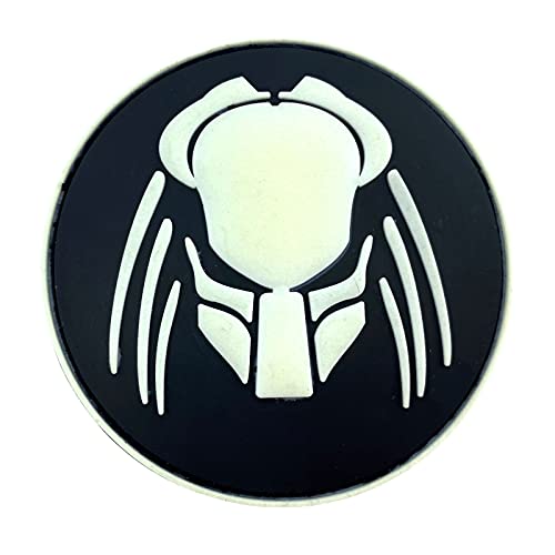 Patch Nation Predator Runden PVC Klett Emblem Abzeichen Fan Patch (Schwarz Leuchten im Dunkeln) von Patch Nation