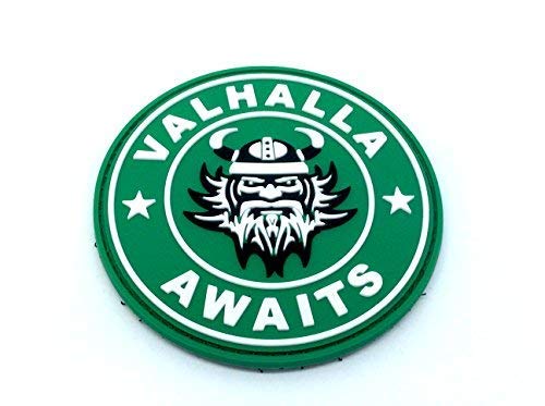 Patch Nation Valhalla Awaits Wikinger PVC Airsoft Paintball Klett Emblem Abzeichen von Patch Nation