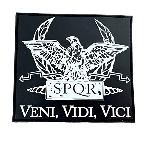 SPQR Antike Römische Republik Veni Vidi Vici PVC Airsoft Paintball Klettverschluss-Flecken Cosplay Patch (Weiß) von Patch Nation