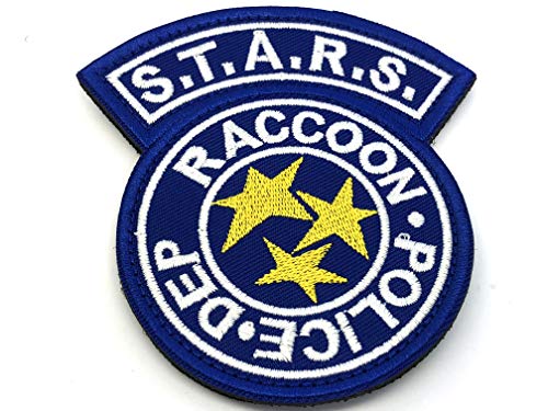 STARS Racoon DEPT Gestickte Airsoft Klettverschluss-Flecken (Blau) von Patch Nation