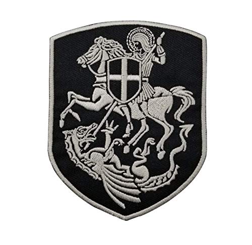 Tempelritter St Georg & Drachen Kreuzfahrer Einer Bestickt Eisen auf Patch (St. Georg Schwarz) von Patch Nation
