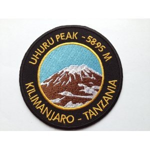 Aufnäher mit dem Uhuru-Peak, Kilimanjaro-Tansania, bestickt, zum Aufnähen oder Aufbügeln, 9 cm, Reiseabzeichen von Patch-World