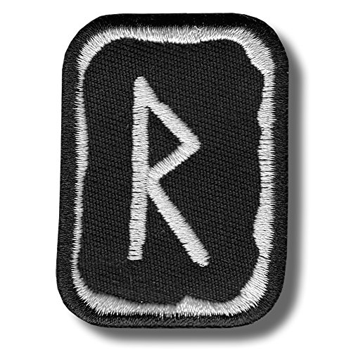 Raidho rune - embroidered patch, 4 X 5 cm. von Patch-shop