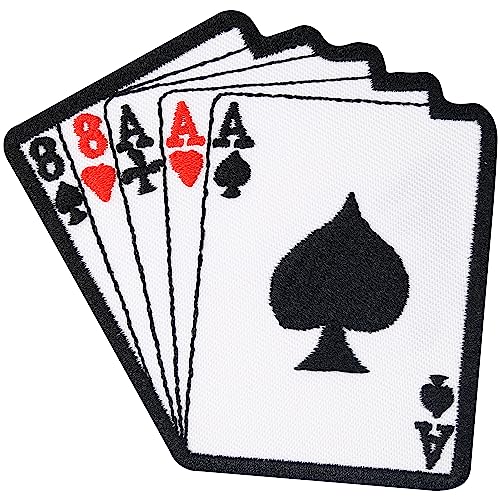88AAA Poker Karten Cards Full House Texas Hold Em Koffer Biker Rockabilly Aufnäher von Patch