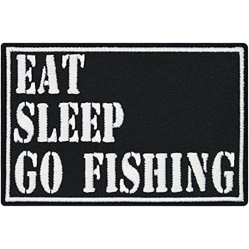 Angler Eat Sleep Fishing Carphunting Fliegenfischen Aufnäher Patch Abzeichen von Patch