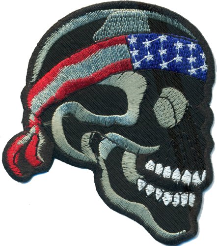 Bandana USA Skullhead Totenkopf Biker Motorrad Motorcycle Aufnäher Patch von Patch