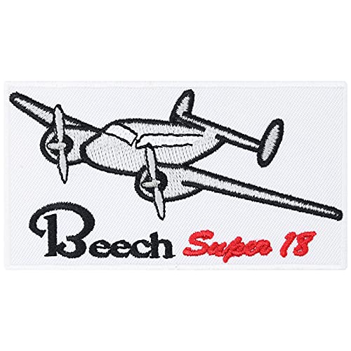 Flugzeug Aufnäher: Beech Craft Super 18, Aircraft Piloten Patch Militär Abzeichen, Sammler Aufbügler mit Stickerei, DIY Applikation zum aufnähen für Jacke/Weste/Jeans, 100x55mm Flugzeug Aufnäher: Beech Craft Super 18, Aircraft Piloten Patch Militär Abzeichen, Sammler Aufbügler mit Stickerei, DIY Applikation zum aufnähen für Jacke/Weste/Jeans, 100x55mm von Patch