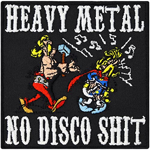 Heavy Metal No Disco Shit Rockn Roll Asterix Comic Aufnäher Abzeichen Patch von Patch
