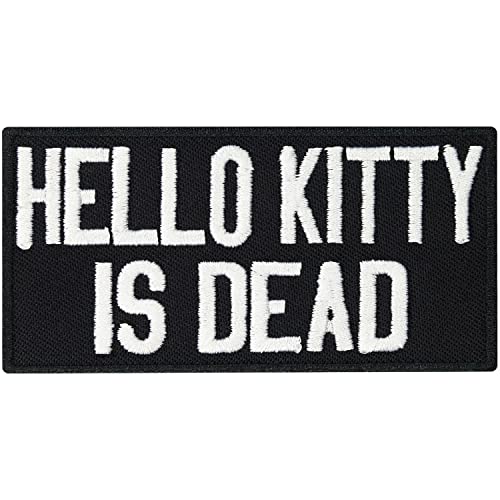 Hello Kitty is DEAD, Heavy Death Metal, Rocker Biker Patch Aufnäher von Homry