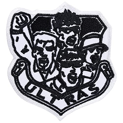 Patch Hooligan Aufnäher: Ultras Stickerei zum aufnähen SCHWARZ - Kultaufnäher der härstesten Fans der Welt - DIY Stoff-Applikation für Kutte/Jacke/Jeans/Weste, 60x55mm von Patch