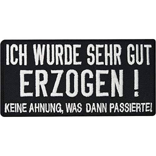 Ich wurde Sehr Gut Erzogen, Keine Ahnung was dann passierte, Heavy Metal, Rocker, Punk, Patch, Aufnäher von Patch