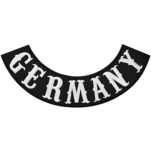 PATCHES XXL Aufnäher GERMANY Backpatch Biker Bottom Rocker Motorcycle Club Weste Kutte Deutschland MC Ranks DIY Aufbügler Motorrad Abzeichen aufbügeln Aufkleber Applikation Kleidung Iron on 340x150mm PATCHES XXL Aufnäher GERMANY Backpatch Biker Bottom Rocker Motorcycle Club Weste Kutte Deutschland MC Ranks DIY Aufbügler Motorrad Abzeichen aufbügeln Aufkleber Applikation Kleidung Iron on 340x150mm von Patch