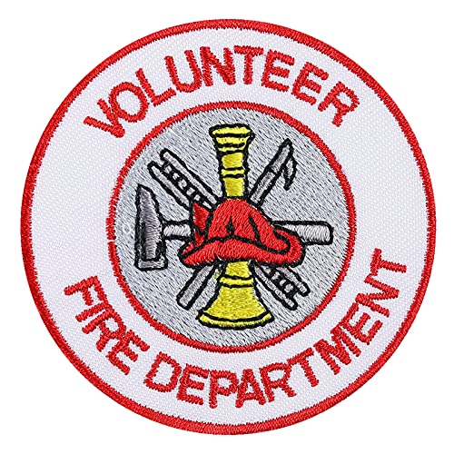 Feuerwehr Aufnäher Stickerei - Freiwillige Feuerwehr Abzeichen - Volunteer Fire Department Patch - FFW Aufbügler & DIY Applikation für Uniform/Schutzweste/Jacke - 65x65mm von Patch