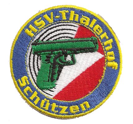 HSV Thalerhof Schützen Aufnäher Bestickt zum aufnähen, Patch Pistole Waffen Abzeichen Polizei Verein Bügelbilder Applikation für Uniform/Jacke/Tasche, 60x60mm HSV Thalerhof Schützen Aufnäher Bestickt zum aufnähen, Patch Pistole Waffen Abzeichen Polizei Verein Bügelbilder Applikation für Uniform/Jacke/Tasche, 60x60mm von Patchking