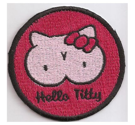 Patch Hello Titty Hello Kitty 60s Rockerbilly Psychobilly Kutte Aufnäher von Patch