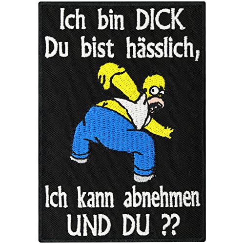 Patch Ich Bin Dick, Du Hässlich, Homer Simpson Biker Rocker Kutte Aufnäher Patch Ich Bin Dick, Du Hässlich, Homer Simpson Biker Rocker Kutte Aufnäher von Patch