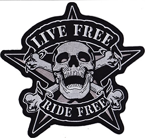 Patch - Live Free - Ride Free - Biker - Rocker - Chopper - Weste - Patches - Aufnäher Embleme Bügelbild Aufbügler von Patch
