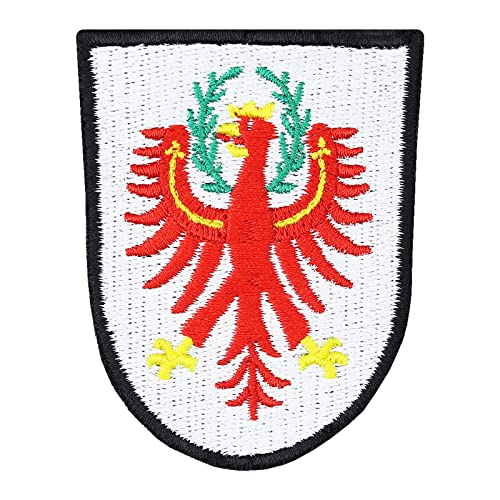 Tirol Aufnäher - Tyrol Patch Bundesland Fahne Österreichisches Landeswappen bestickte Sammler Edition - Österreich Abzeichen gestickt Applikation zum aufnähen - 90x70mm von PATCH KING