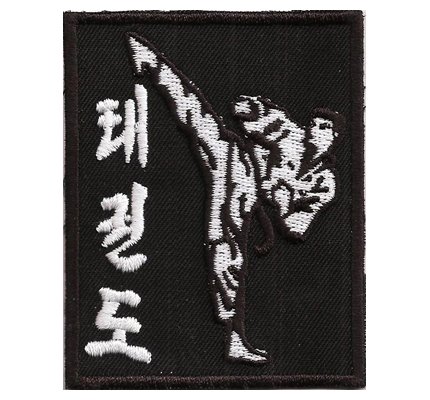 Patch Taekwondo Taek Won Do kämpfer WTF dtu Dan Classic Abzeichen Aufnäher von Patch