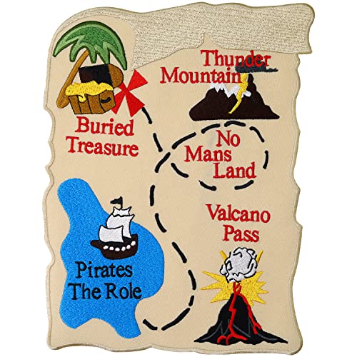 Piraten Schatzkarte Rolle Kostüm Treasure Karte Aufbügler Applikation Aufnäher von Patch