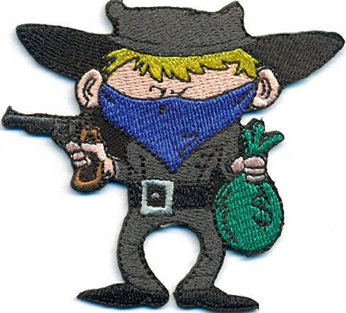 Robber Bankräuber Dieb Cowboy Bandit Revolverheld Biker Rocker Aufnäher Patch von Patch