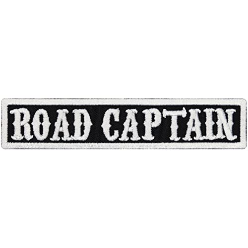 SOA sw, ROAD CAPTAIN Namensschild Rangabzeichen Motorad Kutte Patch Aufnäher von Patch