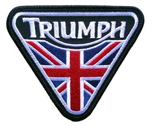 Triumph Motorcycle Union Jack Patent Plate -Embroidered Iron-On Biker Patch by Patch von Patch