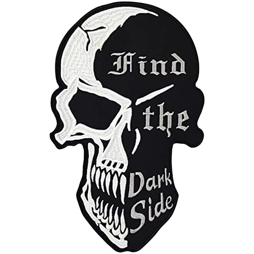 XXL, FIND The Dark Side 2 Face Skull Head Totenkopf Reaper BACKPATCH Aufnäher Patch von Patch